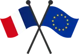 Drapeaux français et européen